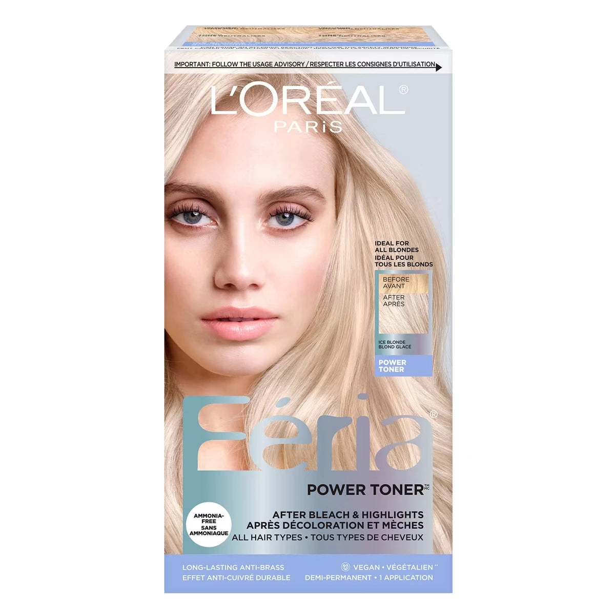 Power Hair Toner Long Lasting Anti brass Toner for blonde hair, bleached hair, blonde highlights, Reduce brassiness for all blonde hair types and textures