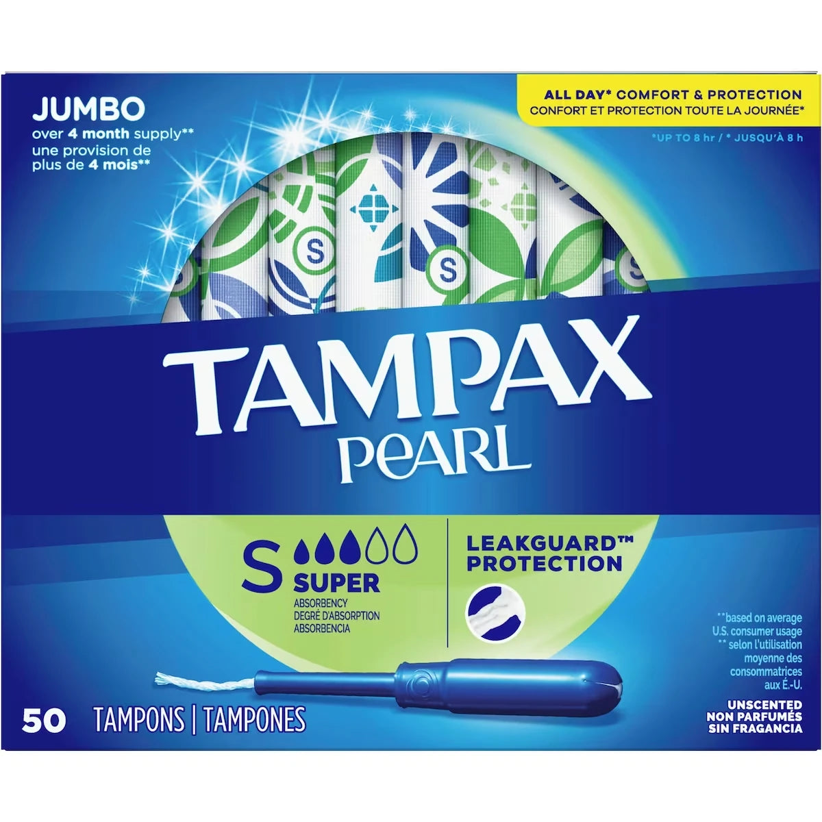 Tampons Pearl, degré d’absorption Super, 50&nbsp;tampons