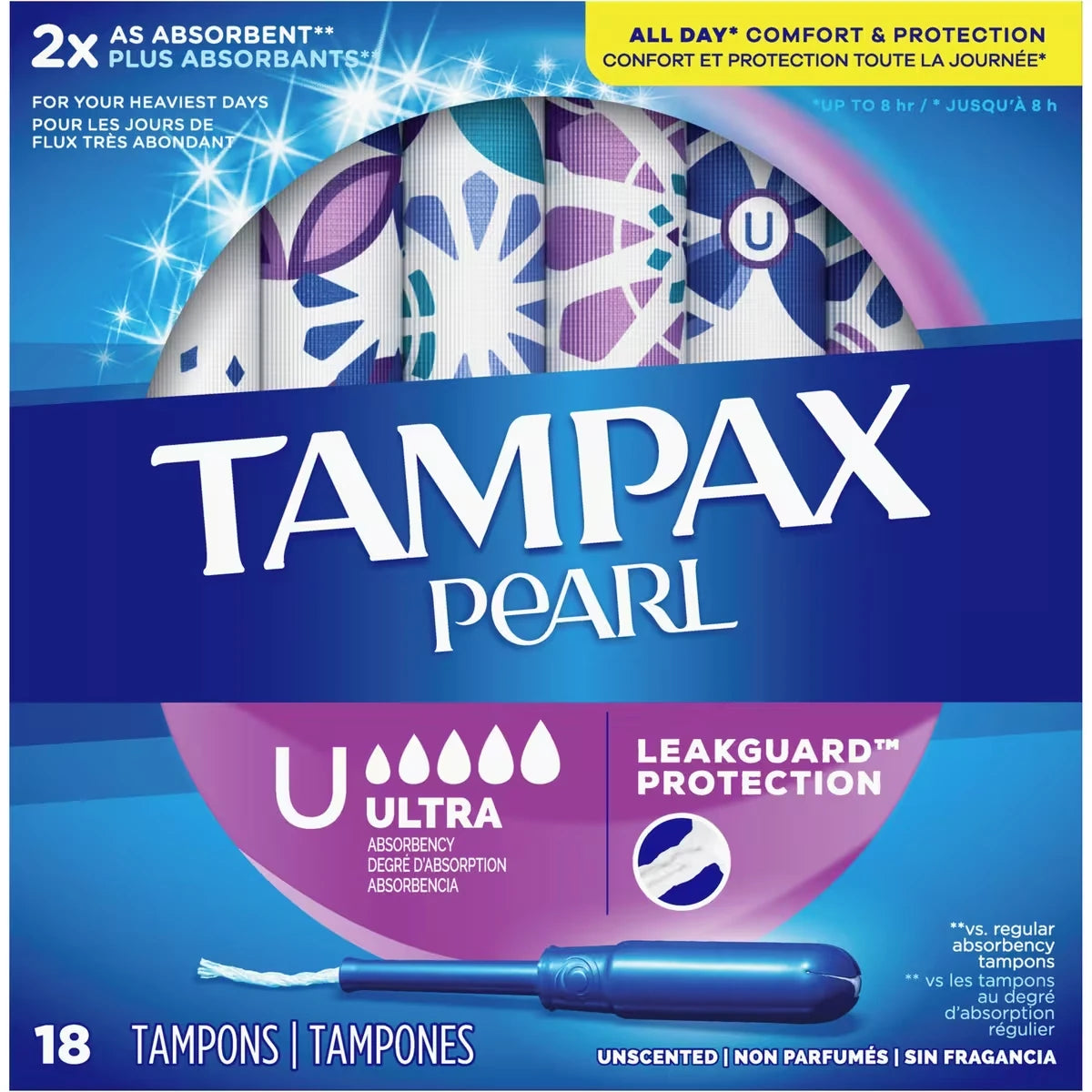 Tampons Pearl, degré d’absorption Ultra, 18 tampons