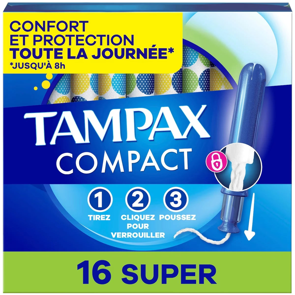 Tampons non parfumés avec applicateur compact en plastique de degré d'absorption Super, Pocket Pearl