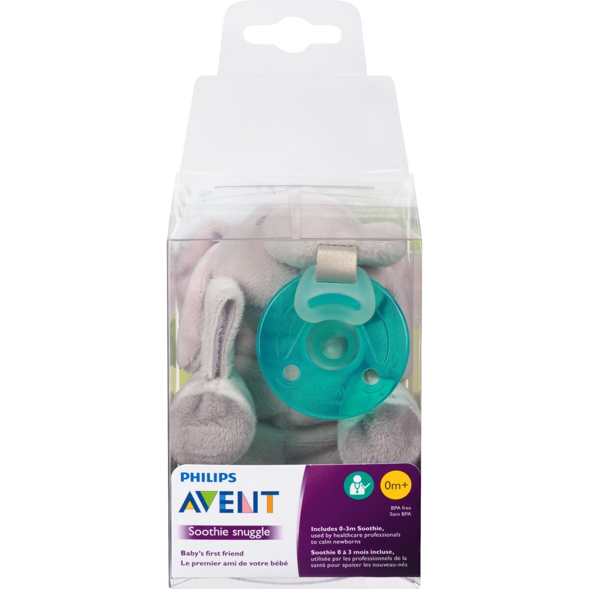 Peluche câlin pour suce Soothie Avent, 0 mois et plus, éléphant, SCF347/03