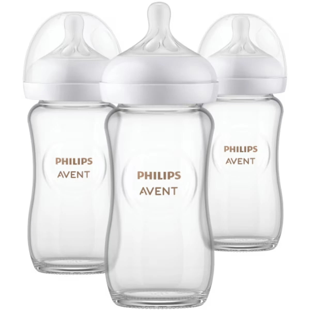 Biberon en verre naturel Philips Avent avec tétine Natural Response, 3pk, SCY913/03