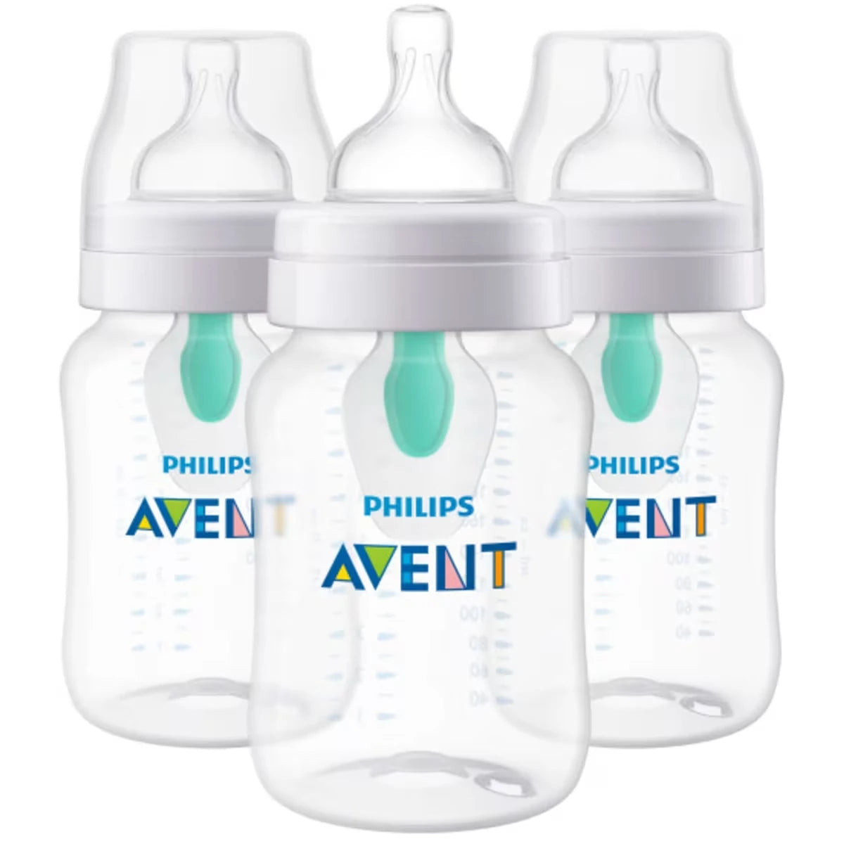 Biberon anti-colique AirFree, 9oz, 3pk, transparent, SCY703/03