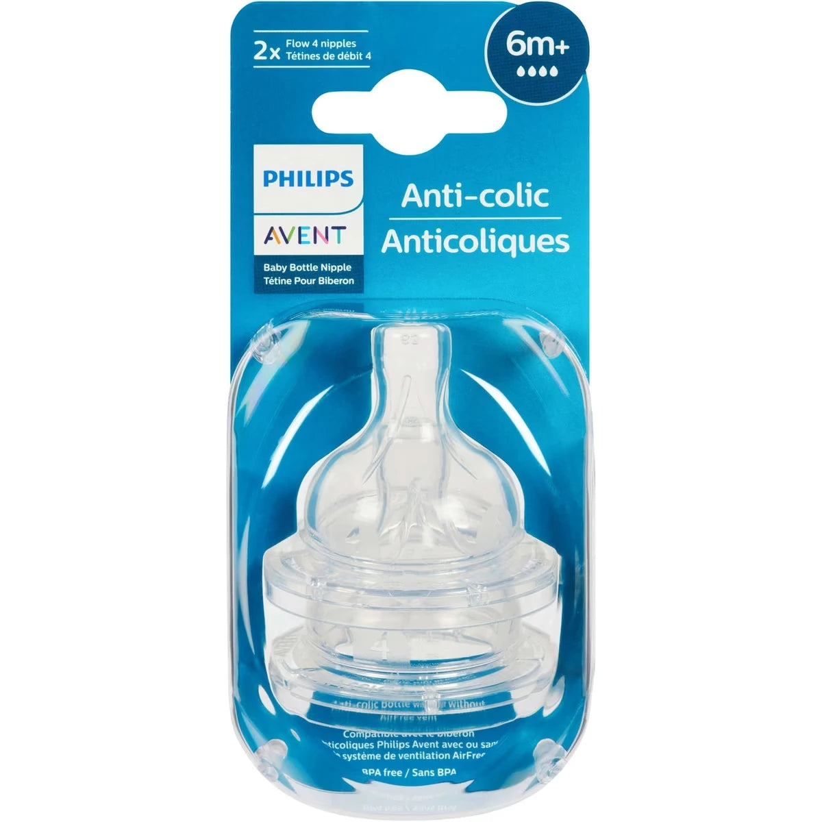 Tétine pour biberon anti-colique à bébit 4, ens. de 2, SCY764/02