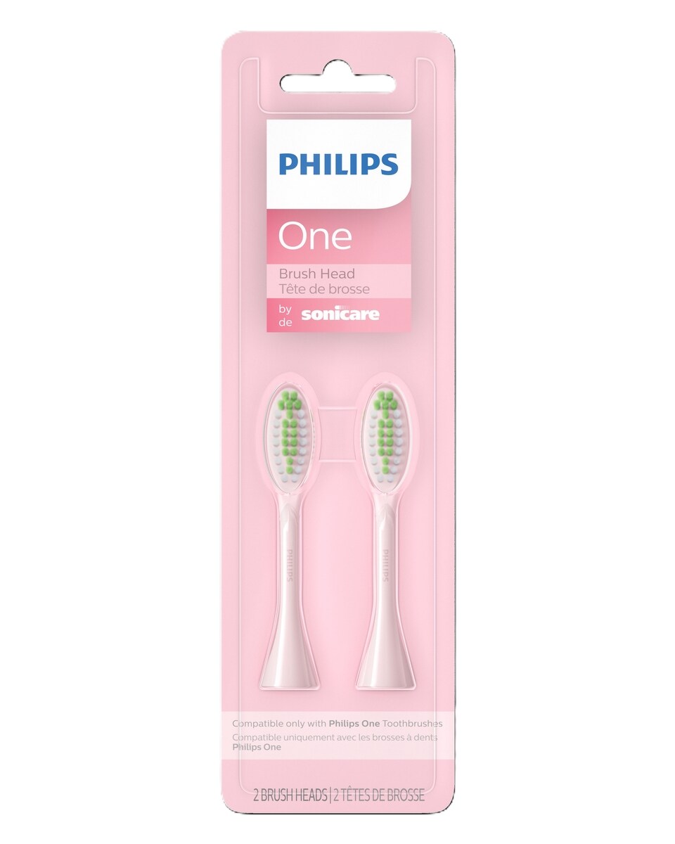 Têtes de brosse Philips One par Sonicare, 2/paquet, rose, BH1022/20