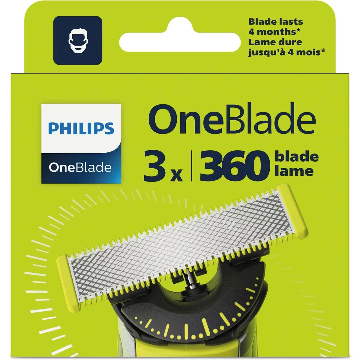 Lame souple OneBlade 360, emballage de 3, QP430/50