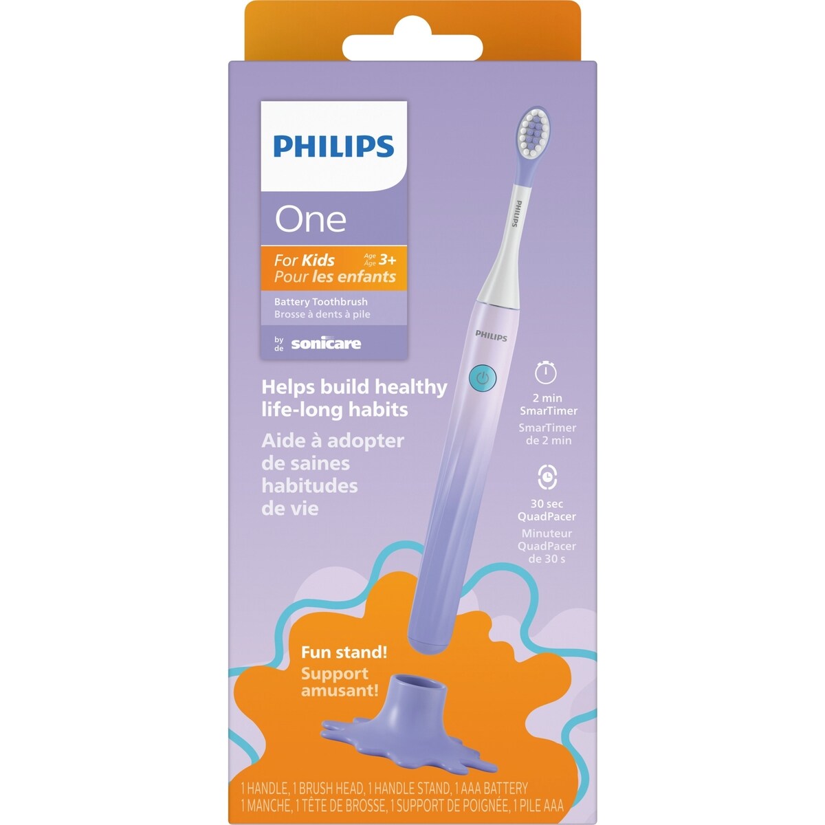 Brosse à dents à pile One de Sonicare, violet, HY1130/01