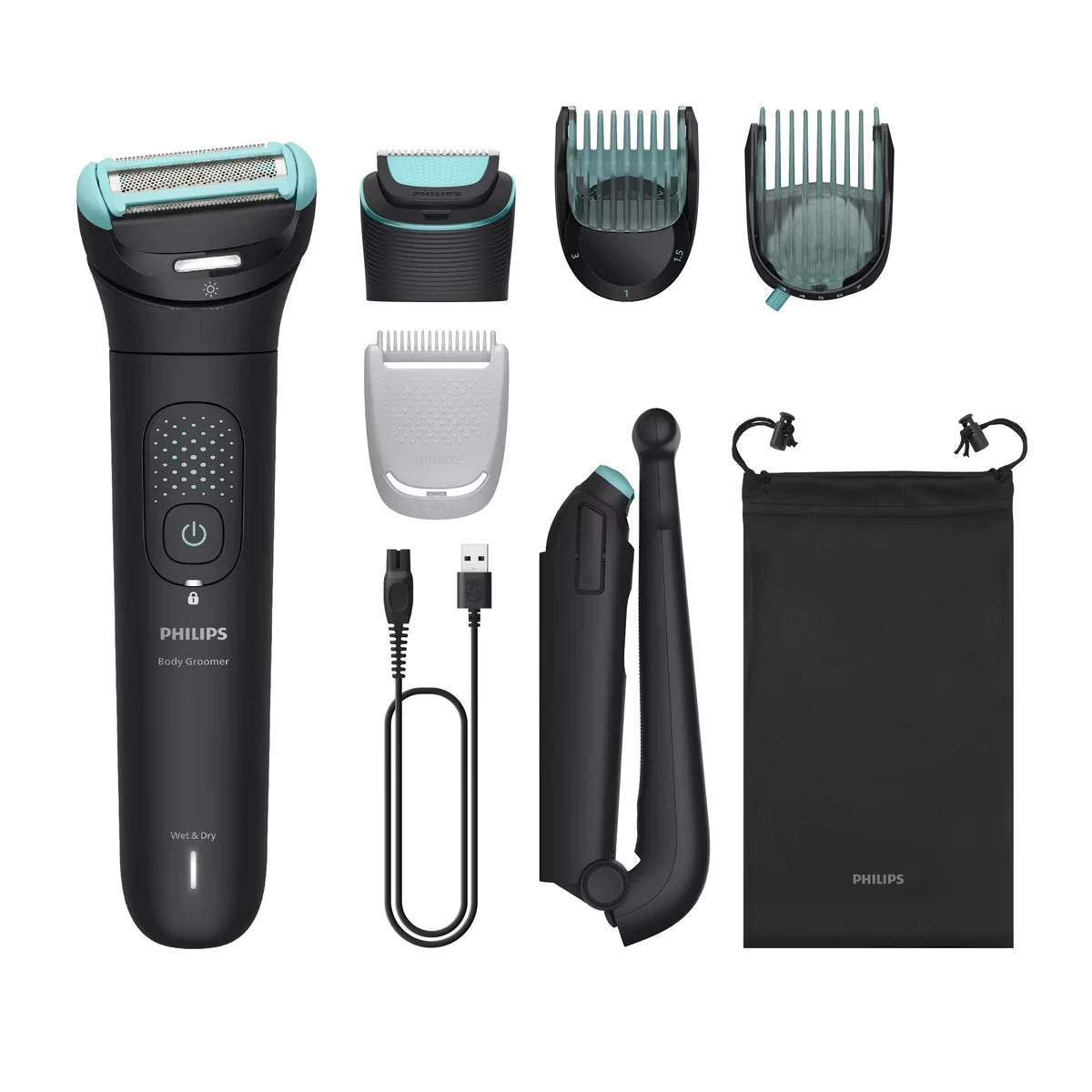 Body Groomer 7000 Series Tête flexible 2D, système de coupe/rasage double, BG7470/28