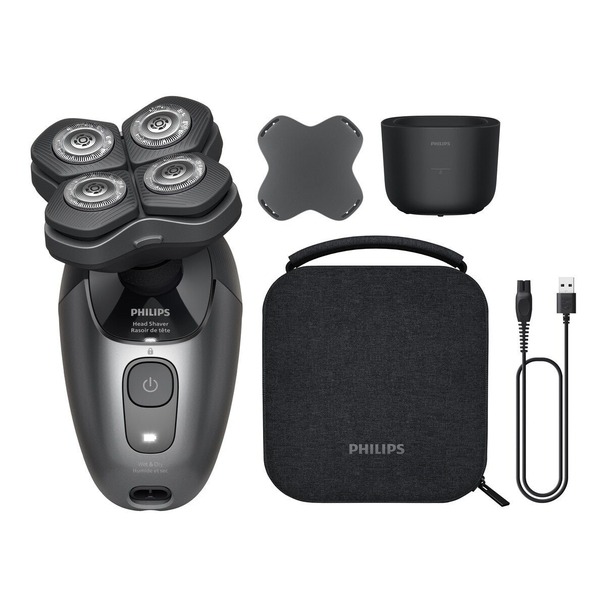Head Shaver Pro 7000 Series Rasoir haute performance avec 90 min d'autonomie, HS7980/28