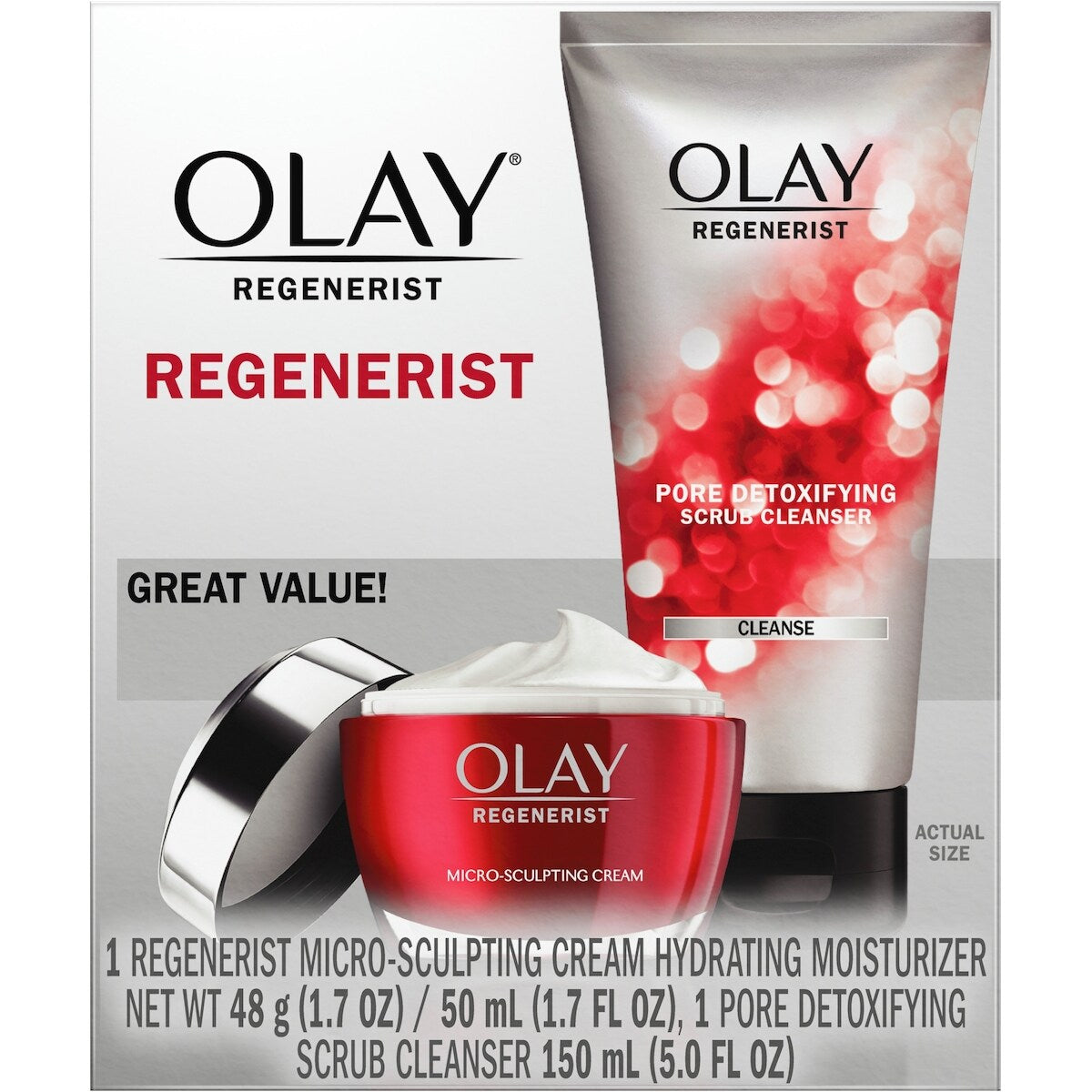 Hydratant et nettoyant pour le visage Olay Regenerist, paquet double