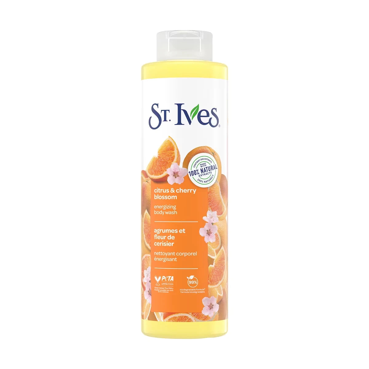 Nettoyant corporel énergisant aux agrumes et fleur de cerisier pour femmes 650mL