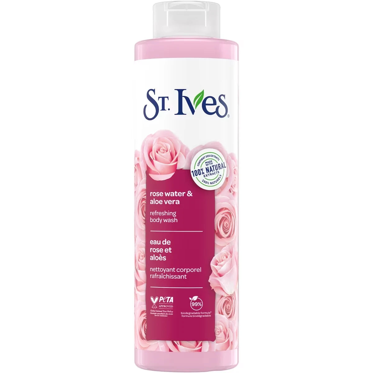 Nettoyant corporel Eau de Rose et Aloès, 22 oz liq.