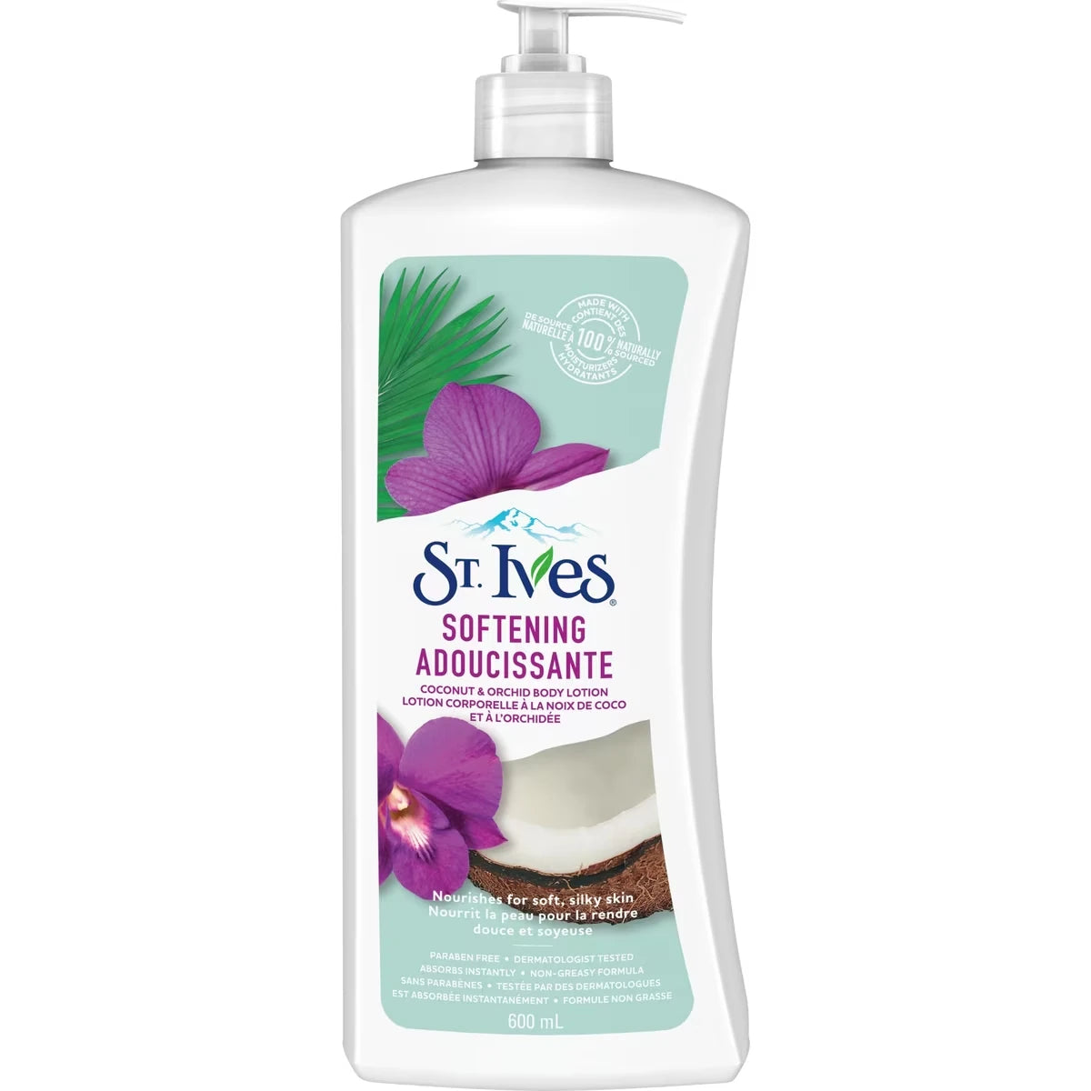 Softening Body Lotion for soft, silky skin Coconut Milk & Orchid paraben-free dry skin moisturizer 600 mL