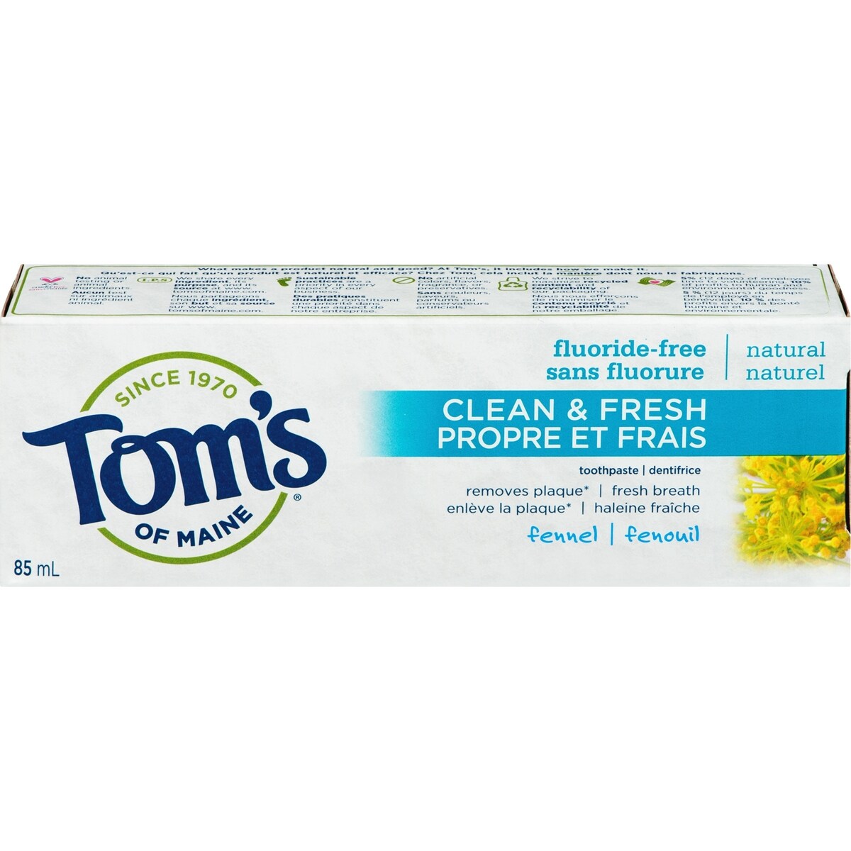 Dentifrice naturel Propre et frais Fenouil (sans fluorure) 85ML