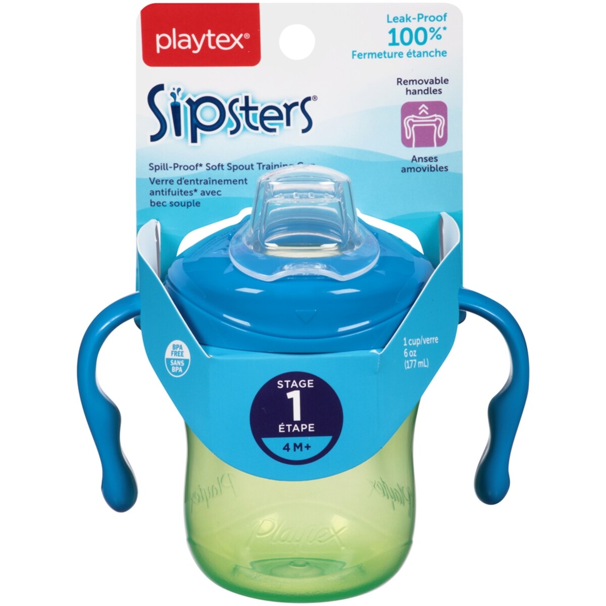 Baby Sipsters Tasse d'entraînement à bec souple avec poignées amovibles