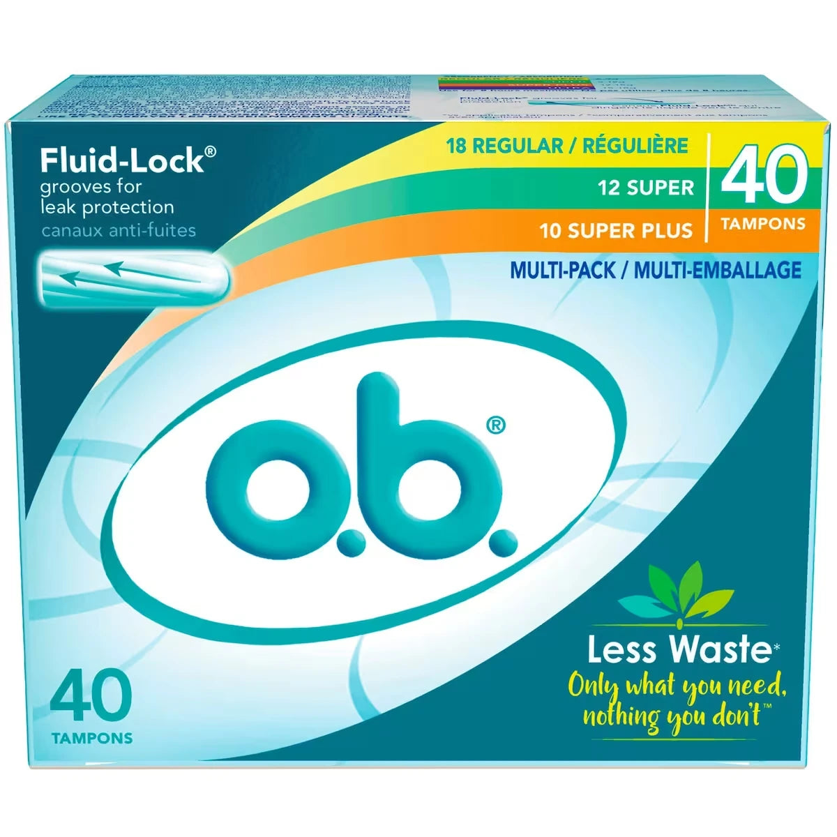 Multi-Emballage De Tampons Originaux Sans Applicateur à Absorptivit� R�Guli�Re, Super Et Super Plus