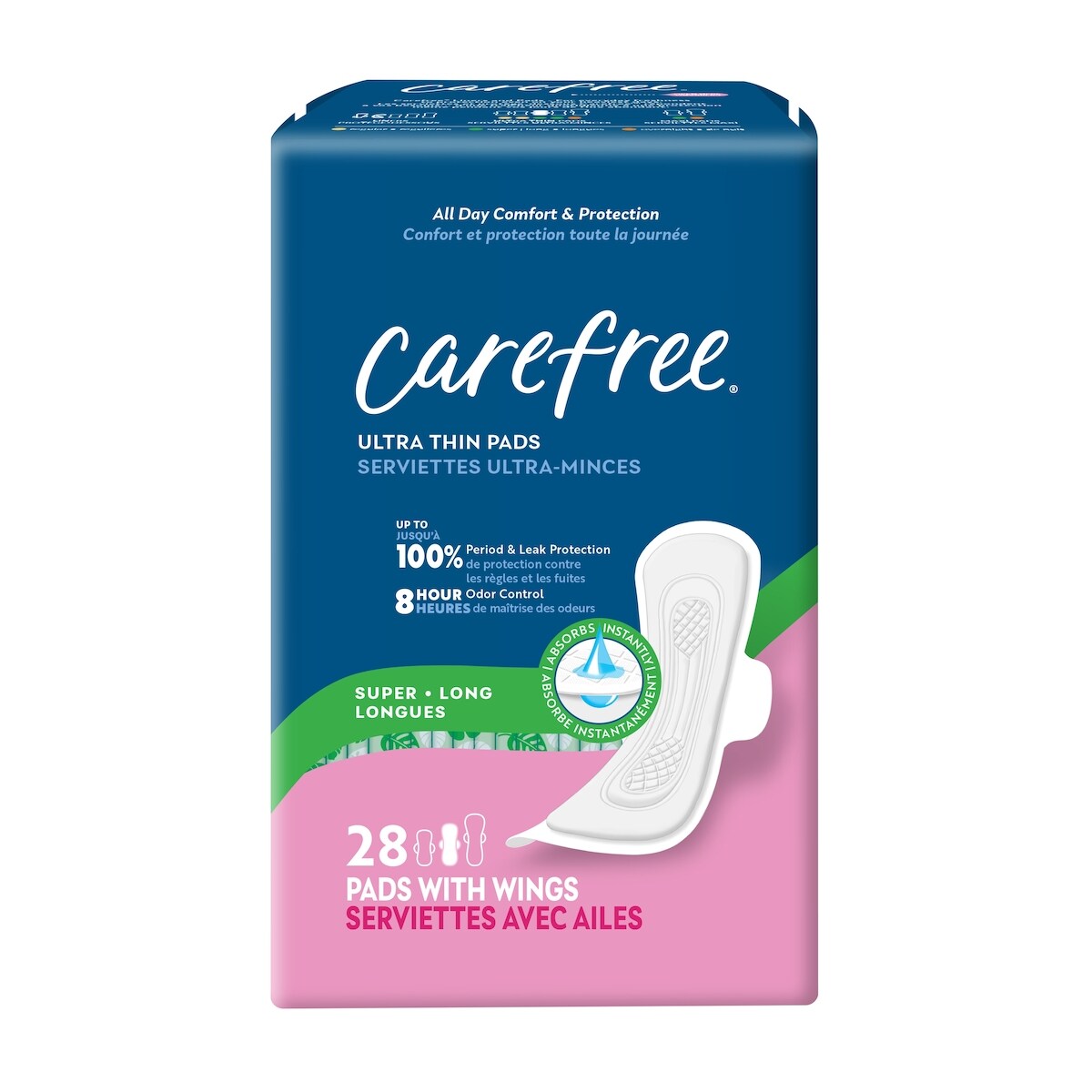 28 Serviettes Longues md Ultra-Minces Avec Ailes à Absorptivit� Super