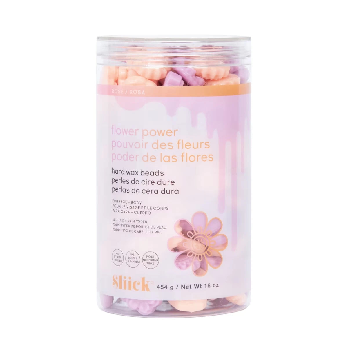 Perles De Cire Dure Sliick Flower Power – Épilation À Domicile – Visage Et Corps – 16 Oz (454 G)