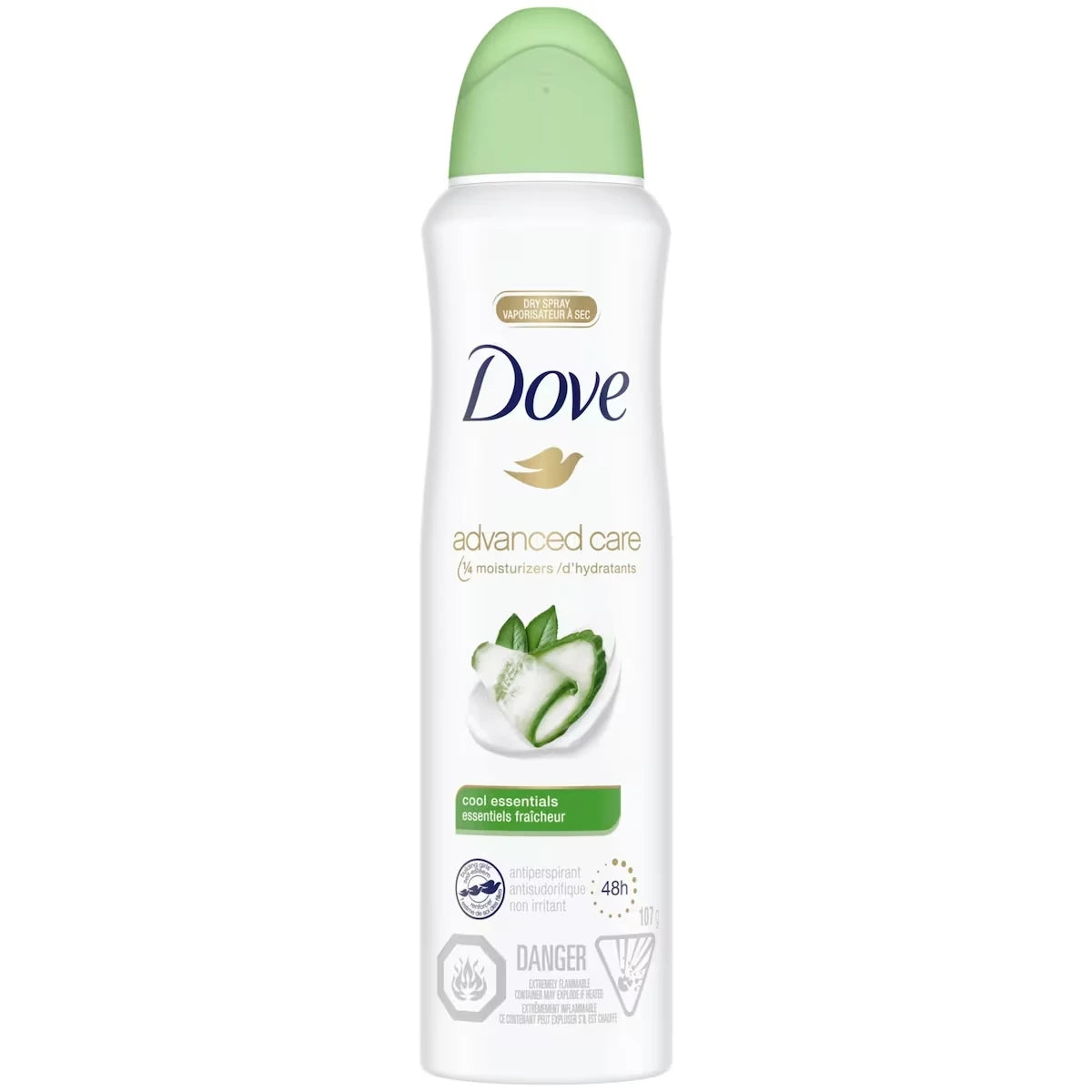 Advanced Care Cool Essentials Dry Spray Antiperspirant Deodorant for Women with Pro-Ceramide Technology for Soft, Resilient Skin