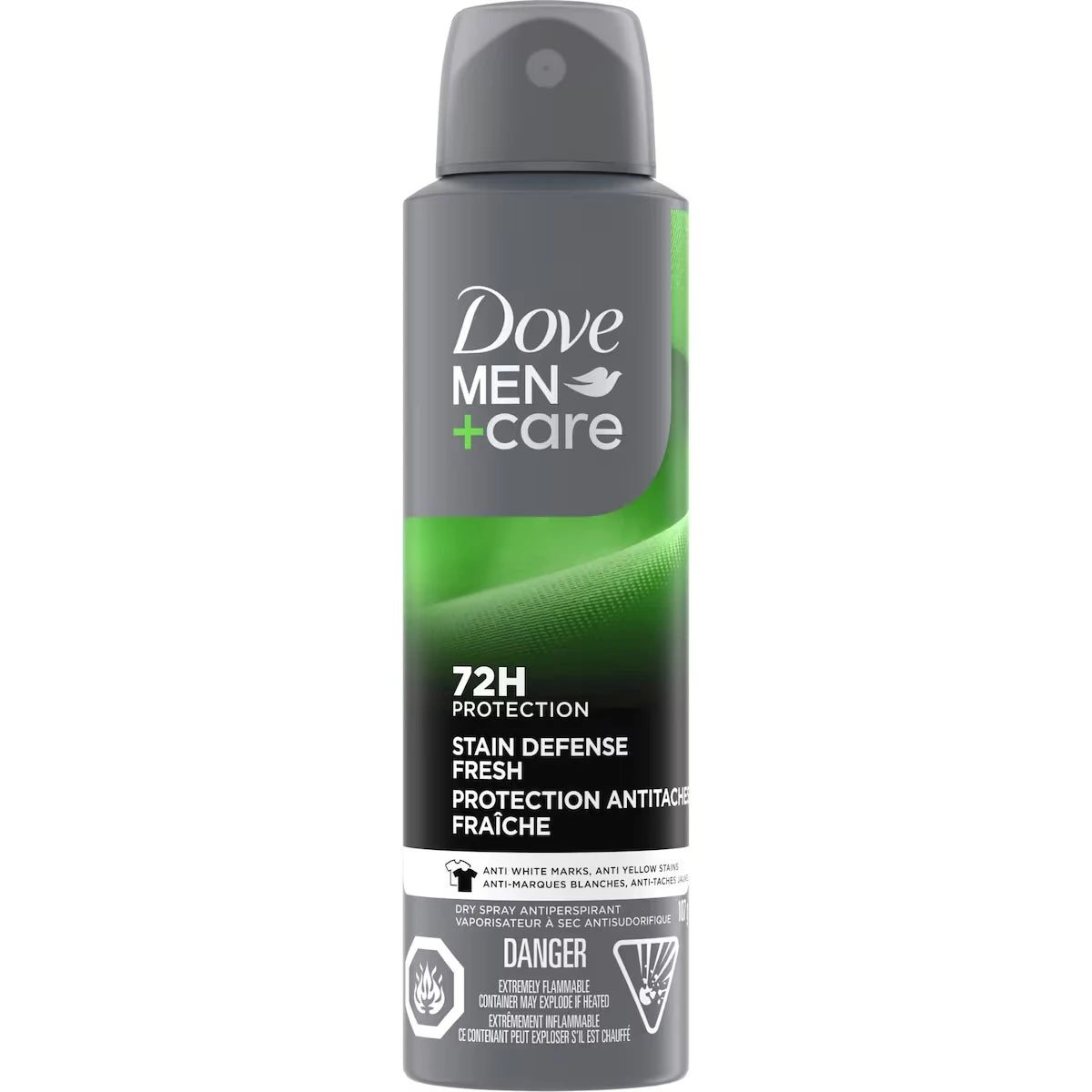Vaporisateur sec Antisudorifique Men+Care Stain Defense Fresh protection antibactérienne contre les odeurs 107 GR