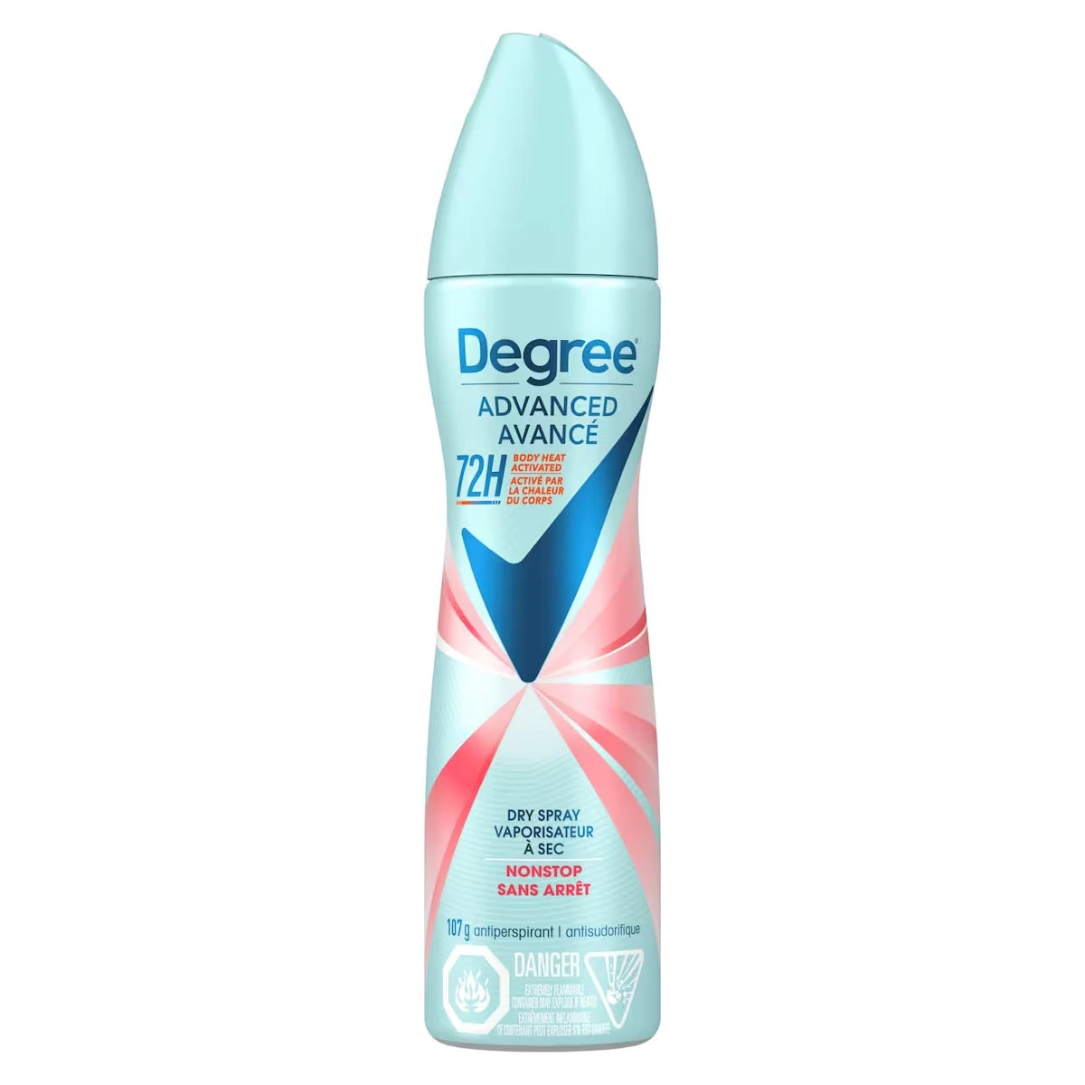 Antisudorifique en Vaporisateur à Sec pour femmes avec 72 h de protection contre les odeurs et la transpiration Degree Advanced Sans Arrêt avec technologie MotionSense®
