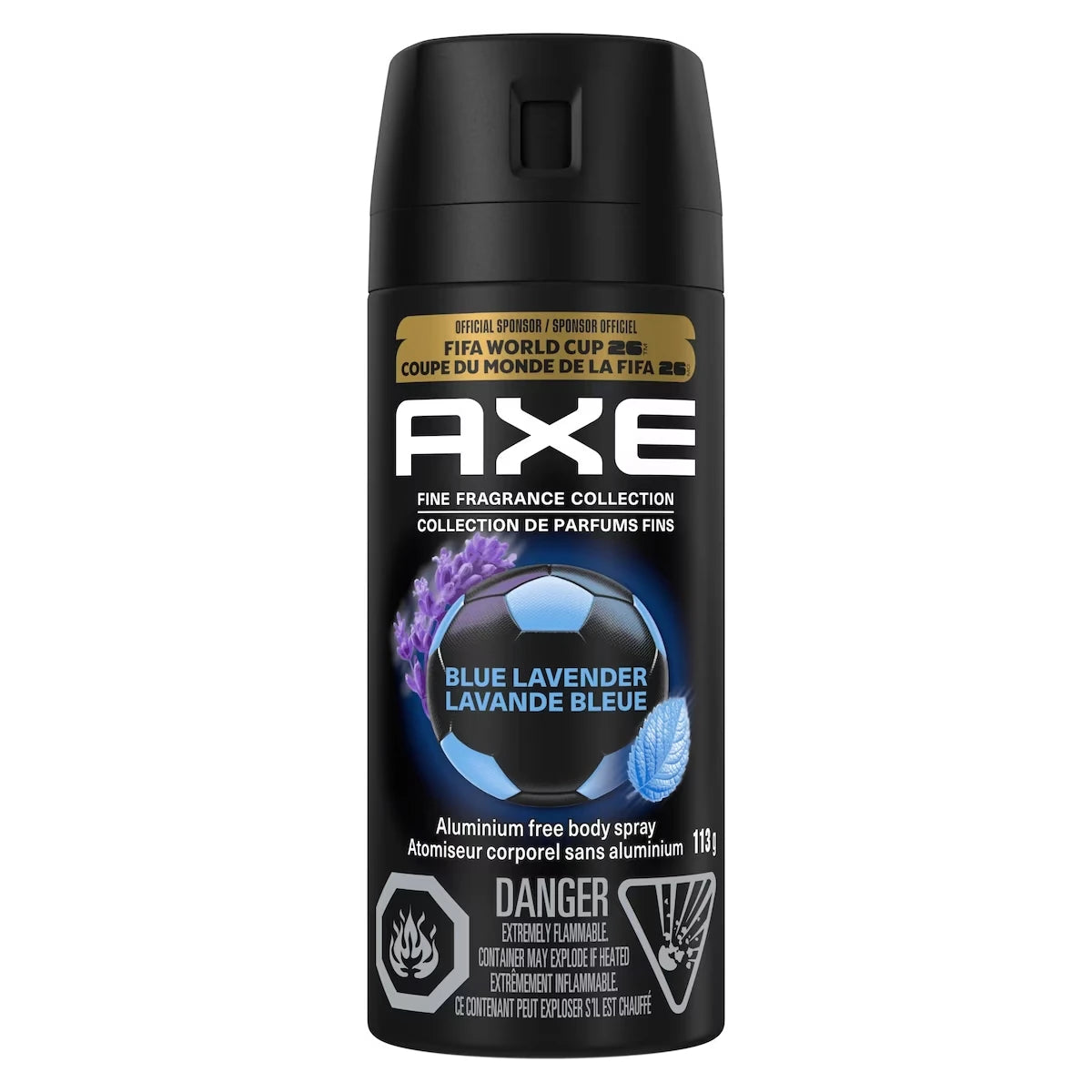 Atomiseur Corporel Haut de Gamme Blue Lavender AXE Fine Fragrance Collection avec 72 h de protection anti-odeur et de fraîcheur infusé d'huiles essentielles de lavande, menthe et ambre