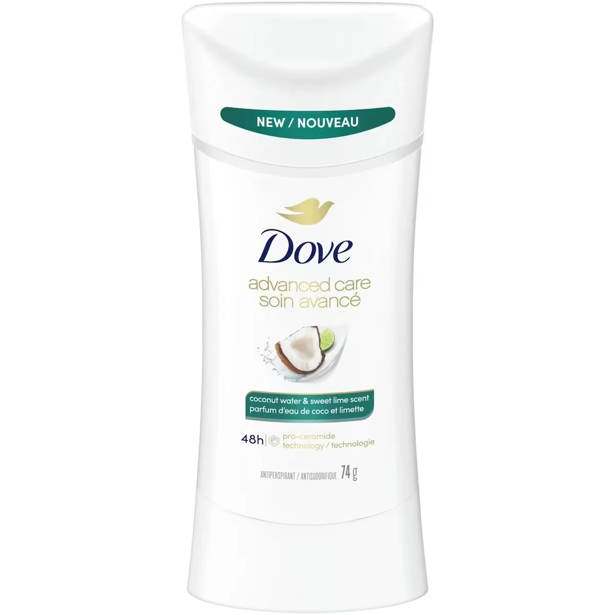 Antisudorifique 48 h de protection contre la transpiration et les odeurs Dove Soin Avancé Parfum d'Eau de Coco et Limette avec Technologie Pro-Céramide