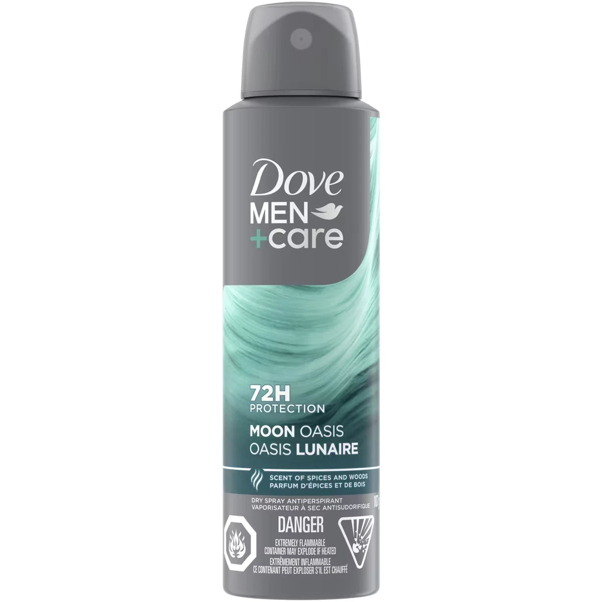 Désodorisant Antisudorifique en Vaporisateur à Sec 72 h pour homme Men+Care  moon oasis avec formule non irritante, 1/4 de crème hydratante et vitamine E