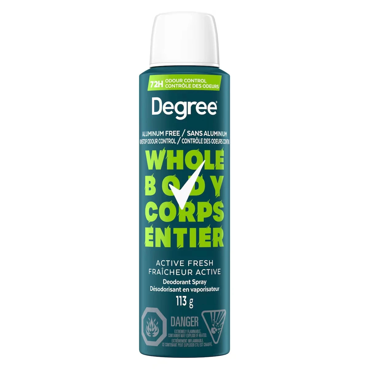 Le Déodorant Spray Corps Entier pour Hommes, Active Fresh, 113g