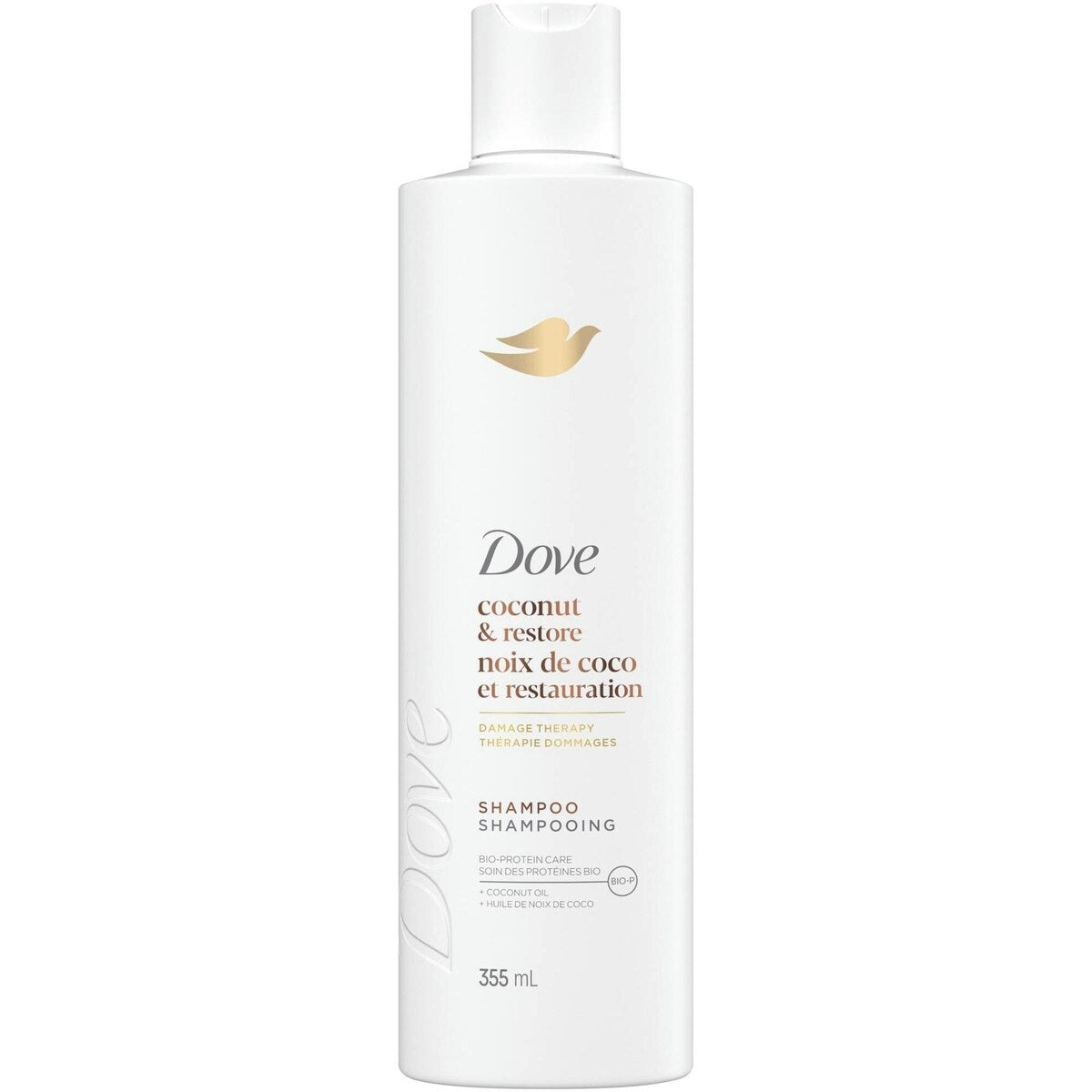 Shampoing pour Cheveux Abîmés, Huile de Coco & Restauration  avec Soin Bio-Protéine Liquide, 355 ML