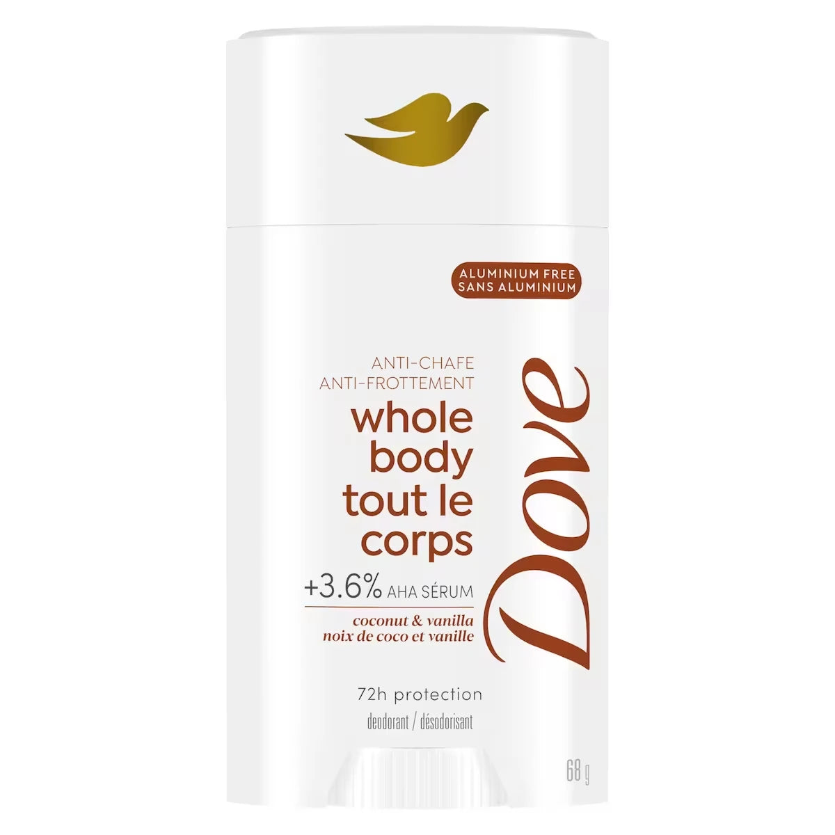 Déodorant en stick Corps entier Noix de coco et vanille Sans aluminium 68g