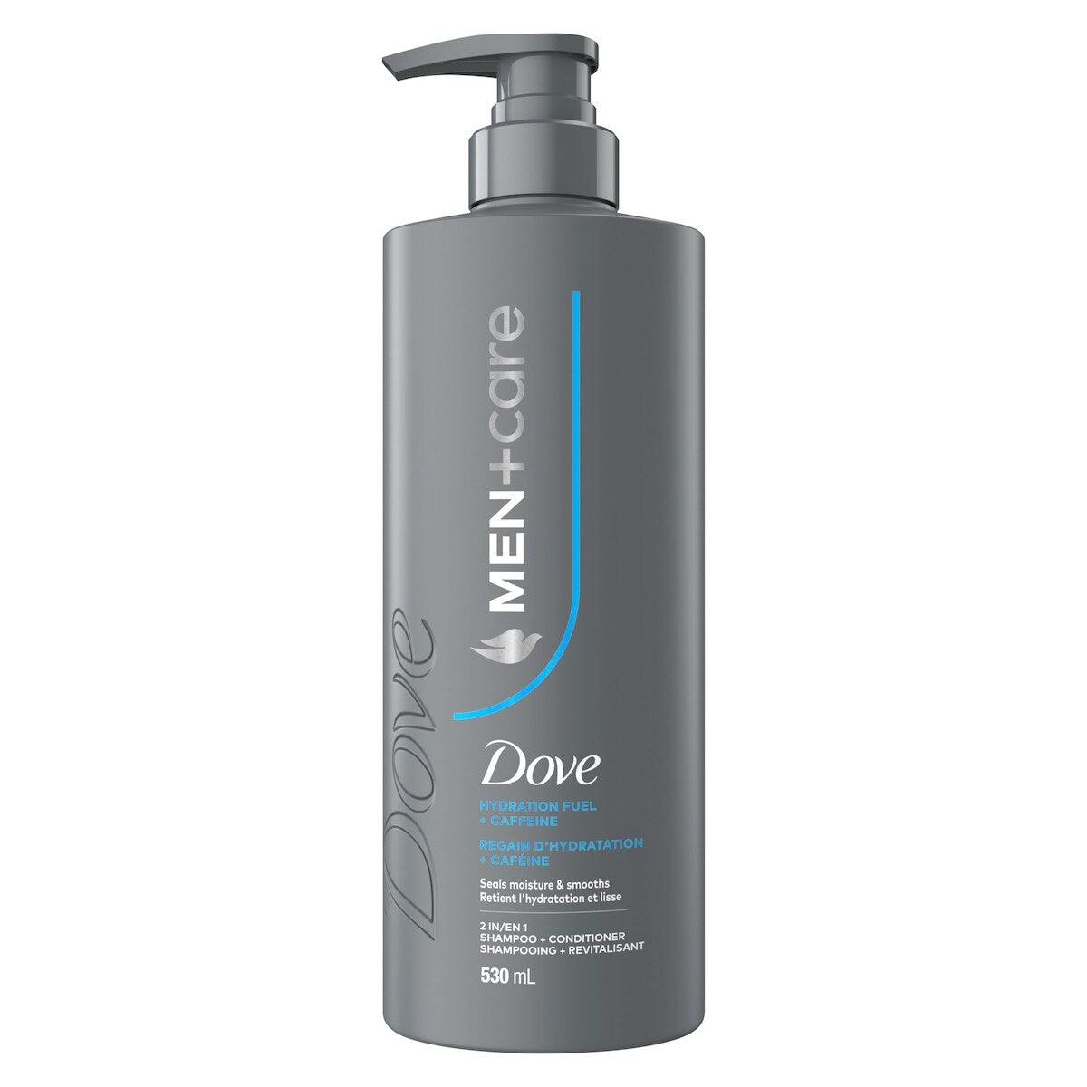 2-en-1 Shampooing + Revitalisant pour Sceller l’Hydratation et Lisser les Cheveux, Men+Care Hydration Fuel  avec Caféine, 530mL