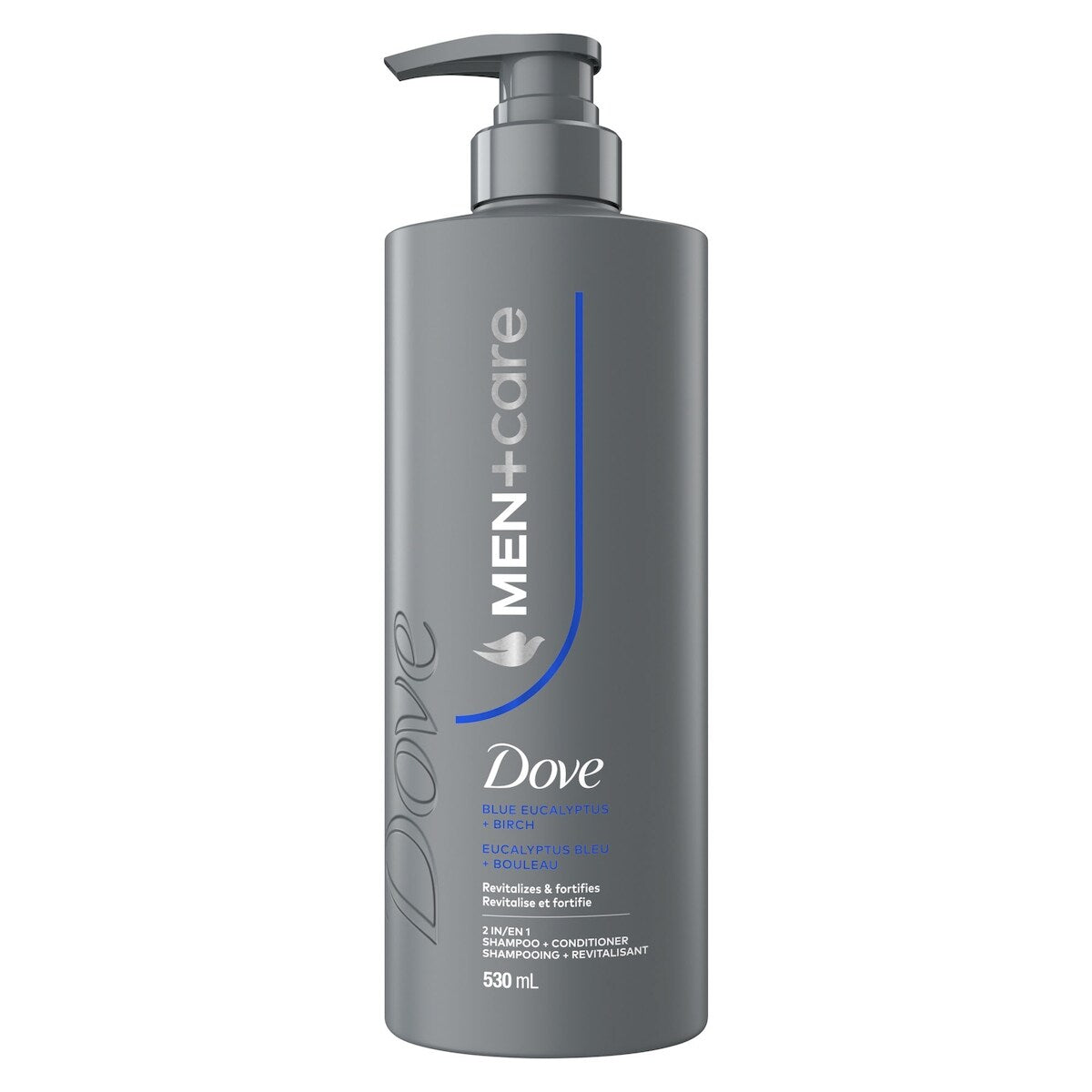 2-en-1 Shampooing + Revitalisant pour un Nettoyage et un Soin Efficaces, Men+Care Eucalyptus & Bouleau  Revitalise et Fortifie avec Eucalyptus & Bouleau, 530mL
