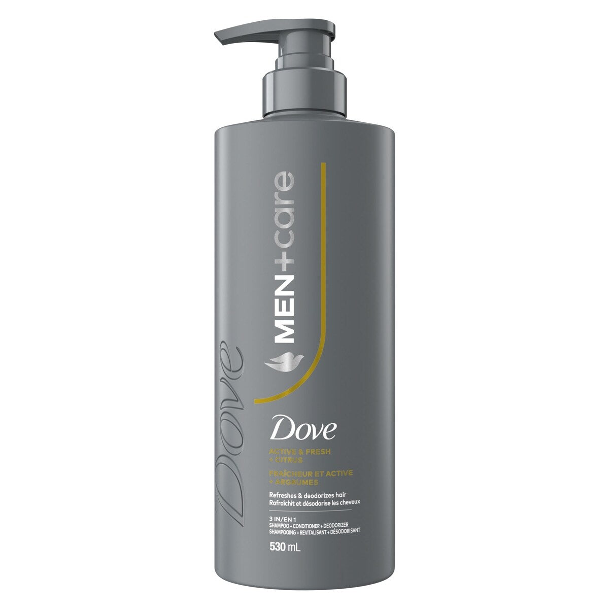 3-en-1 Shampooing  Revitalisant + Déodorant  Men+Care Active & Fresh  avec Agrumes, 530mL