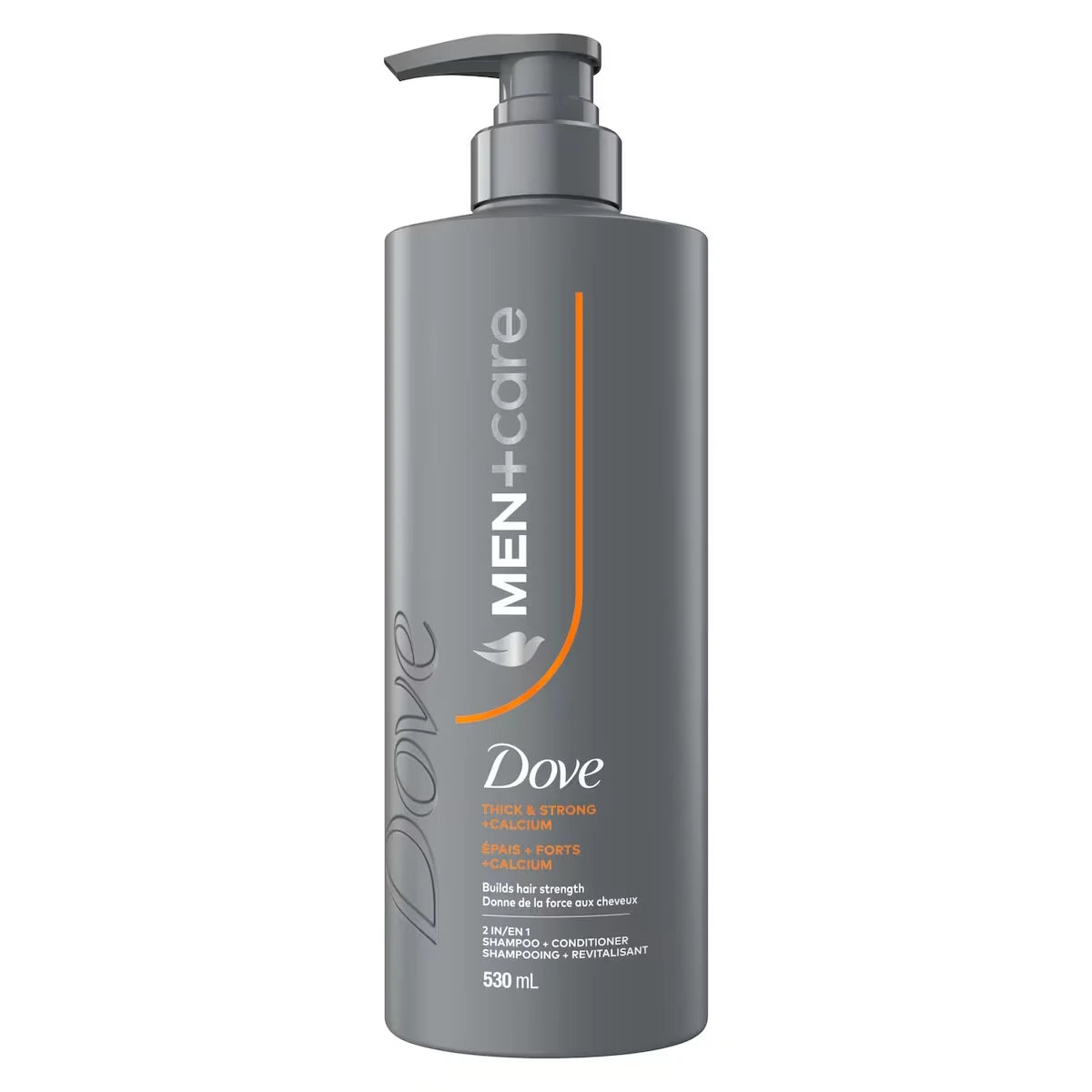 2-en-1 Shampooing + Revitalisant pour Cheveux Fragiles, Men+Care Thick + Strong  Renforce la Chevelure avec Calcium, 530mL