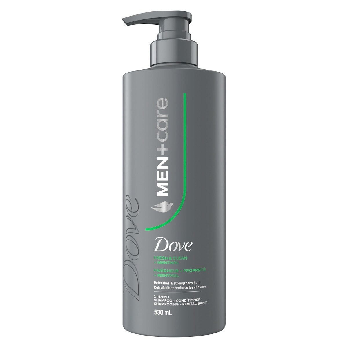 2-en-1 Shampooing + Revitalisant Rafraîchit et Renforce les Cheveux Men+Care Fresh & Clean  avec Menthol,  530mL