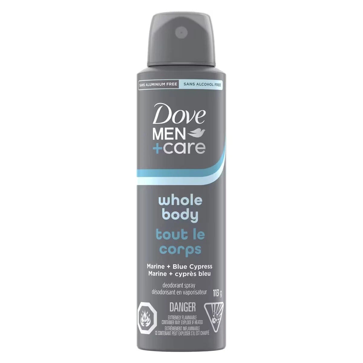 Déodorant Men+Care en spray pour tout le corps, parfum Marine et Cyprès bleu, 113 g