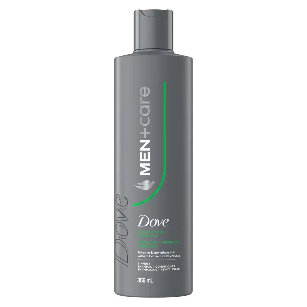 2-en-1 Shampooing + Revitalisant Rafraîchit et Renforce les Cheveux Men+Care Fresh & Clean  avec Menthol, 355mL