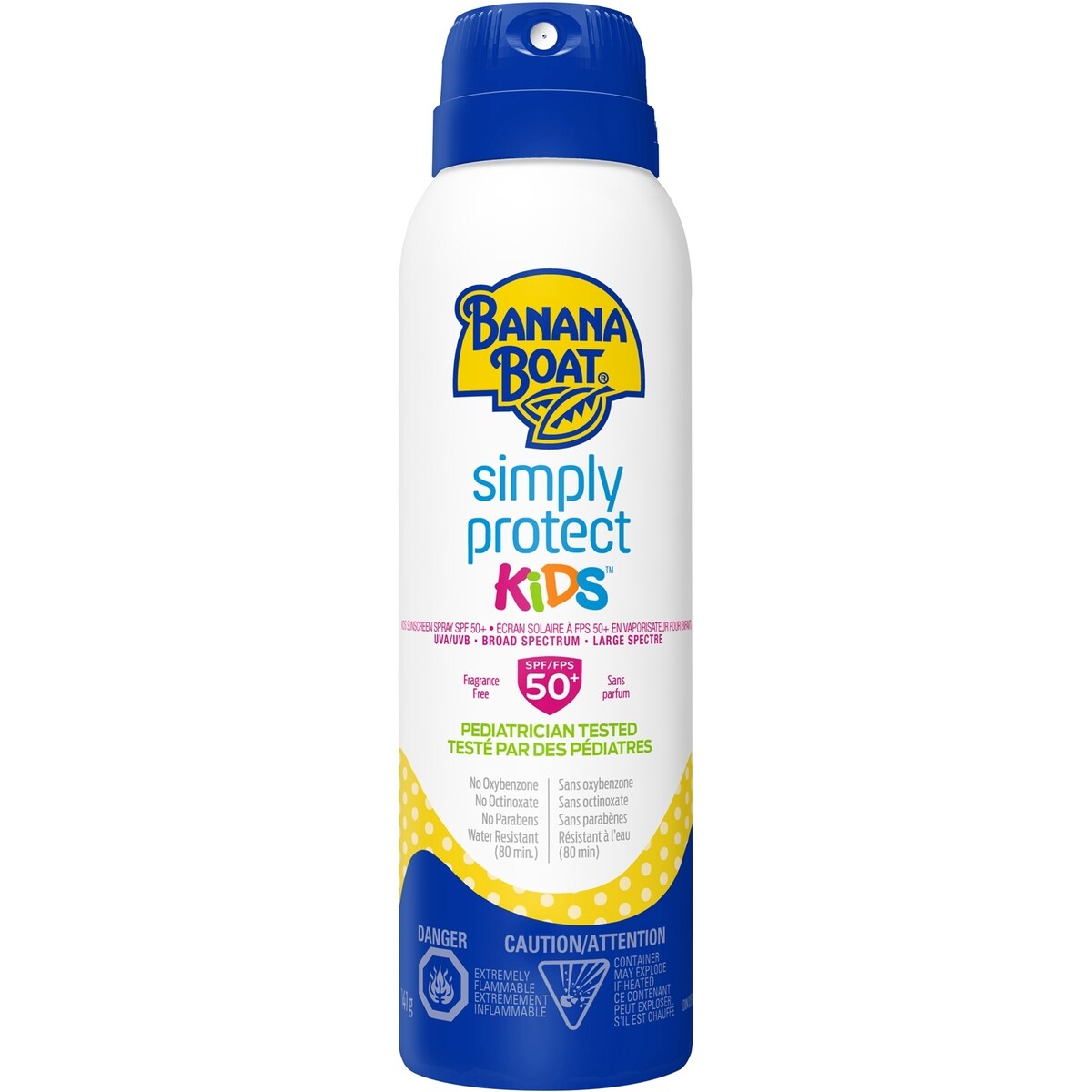 Écran solaire Simply ProtectMC à FPS 50+ pour enfants en vaporisateur de Banana BoatMD