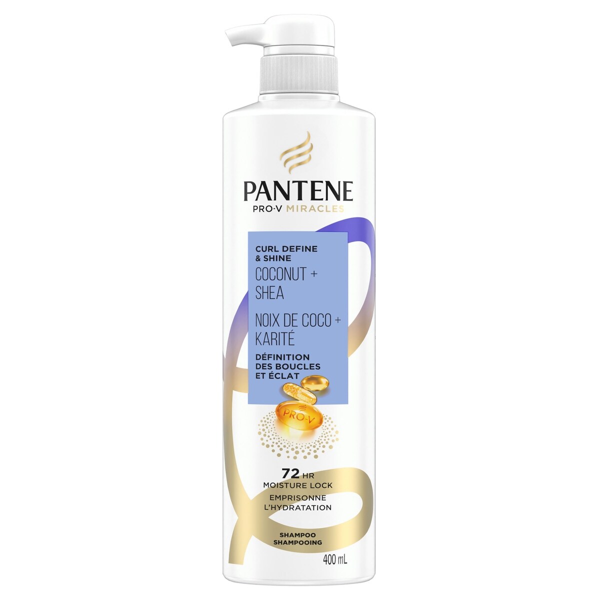 Shampooing Pro-V Miracles Définition des boucles et éclat Noix de coco + karité, sans sulfate