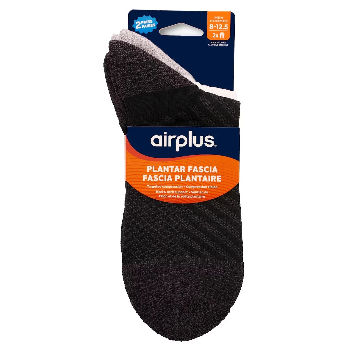 Chaussettes De Compression À Ciblage Doux Pour La Fasciite Plantaire, 2 Paires, Homme, Pointures 8 À 12,5