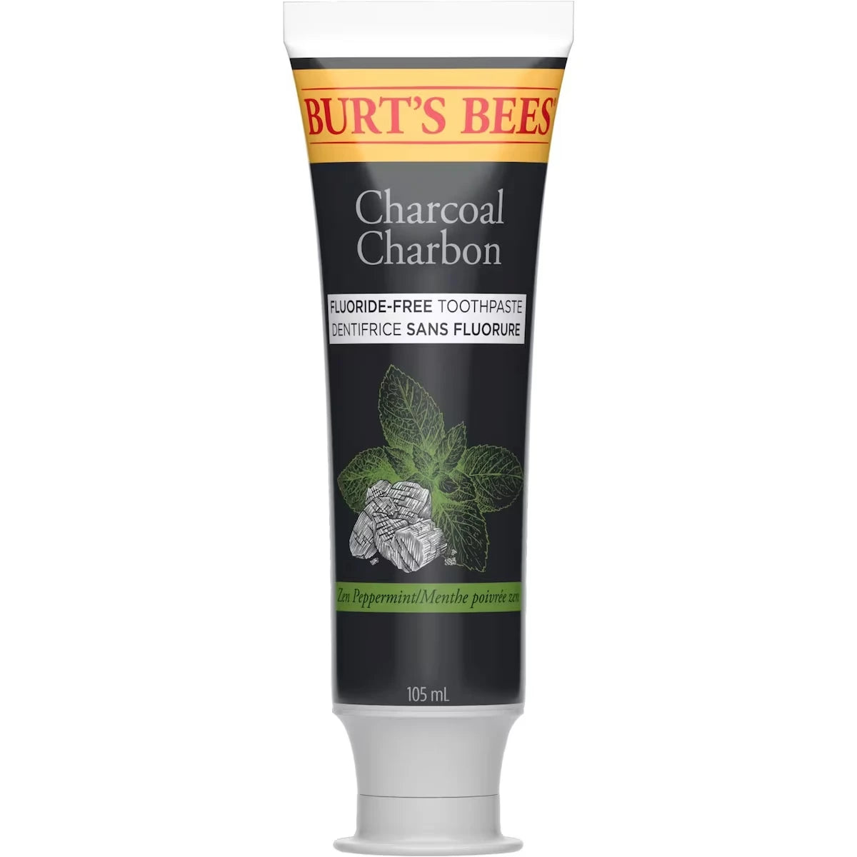 Dentifrice sans fluorure Burt’s Bees au charbon, saveur Menthe poivrée zen, 105 mL