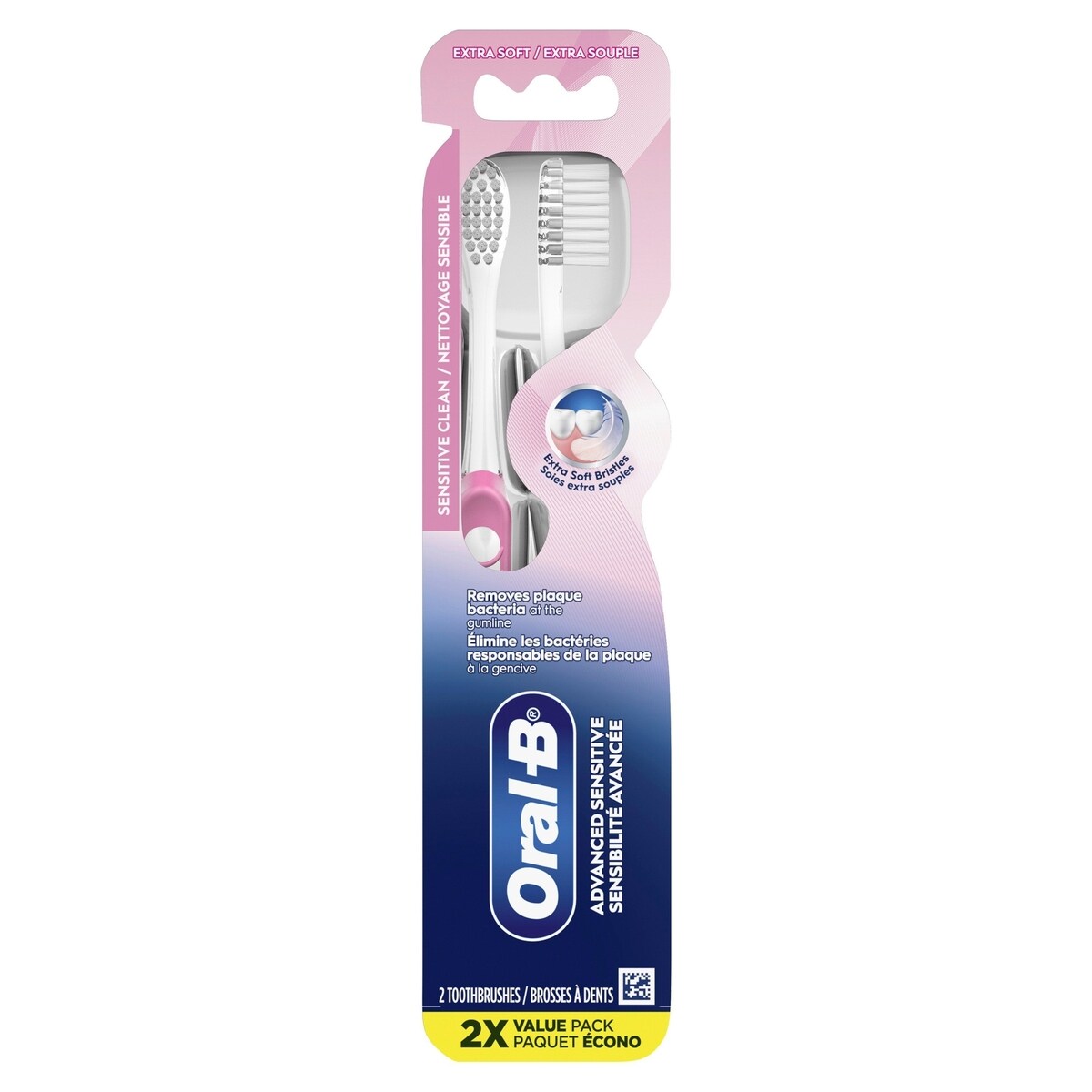 Brosses à dents Oral-B Sensi-Soft, ultra souple, 2 unités