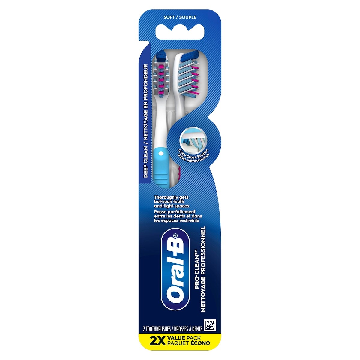Brosses à dents Oral-B Pro-Santé Pénètre profondément, souple, 2 unités