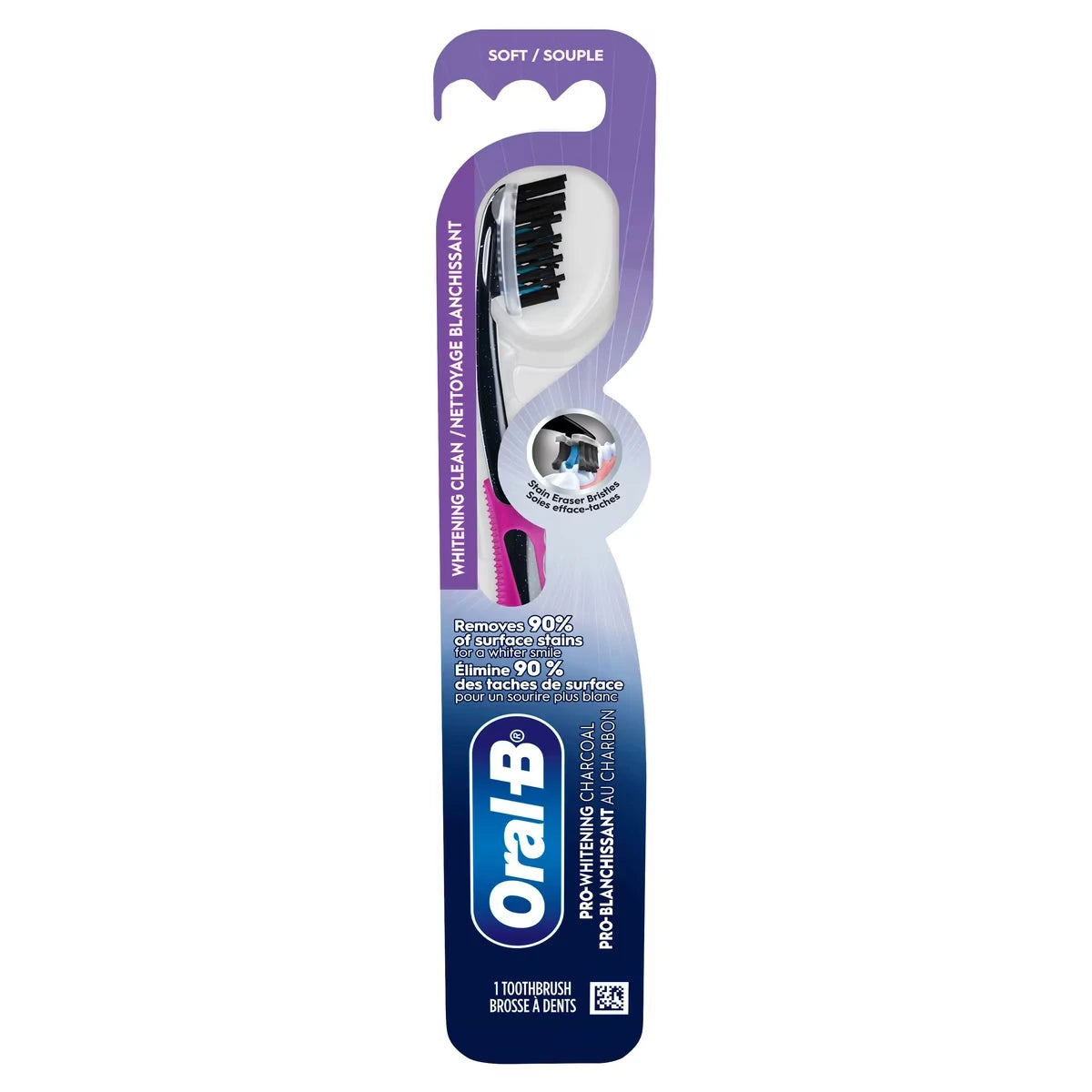 Brosse à dents manuelle au charbon Pro-Flex, souple, 1 unité