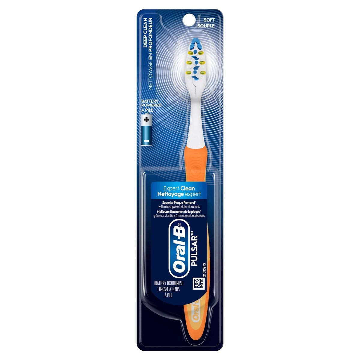 Brosse à dents à pile Oral-B Pro-Santé Pulsar, souple, 1 unité