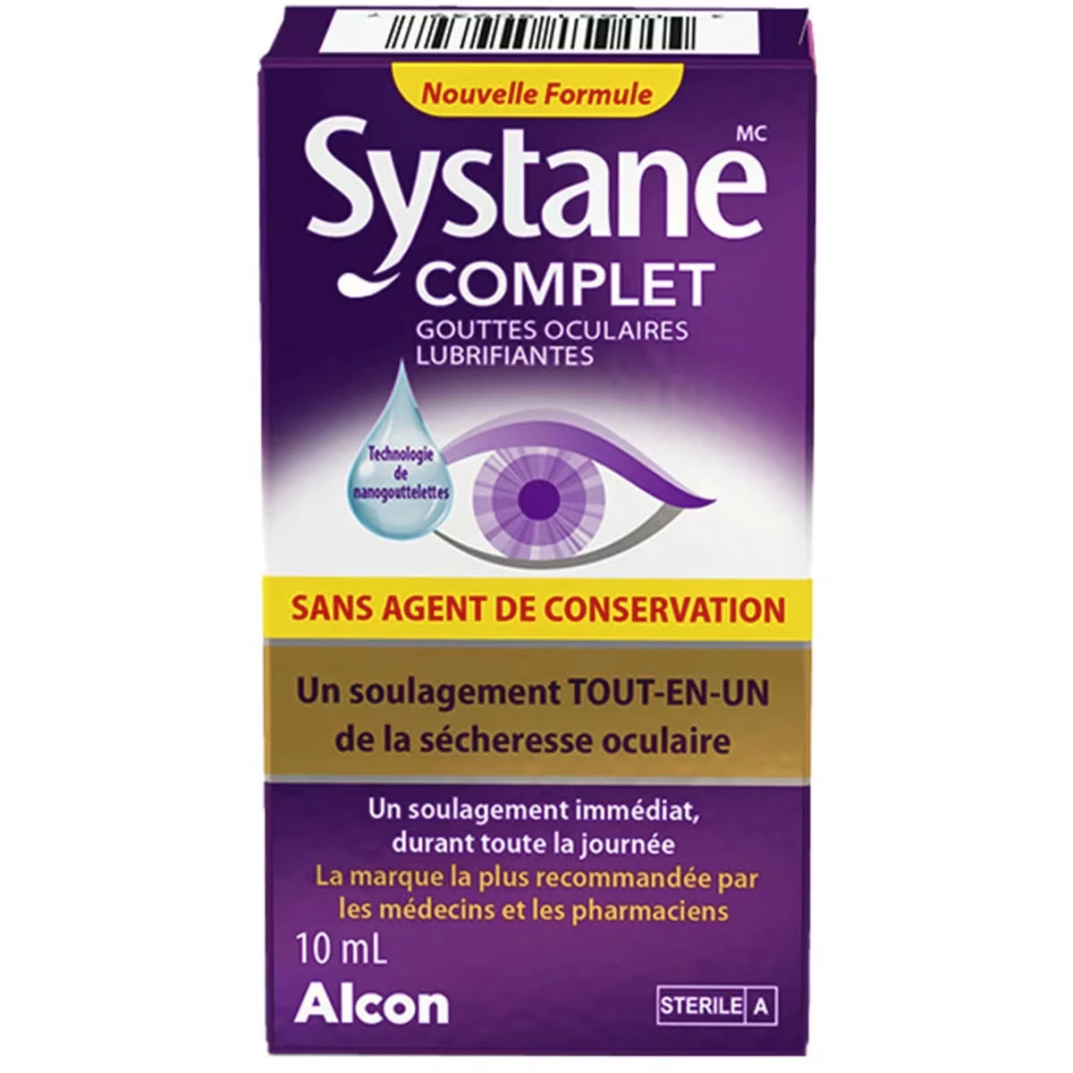 Complet Gouttes oculaires lubrifiantes sans agent de conservation