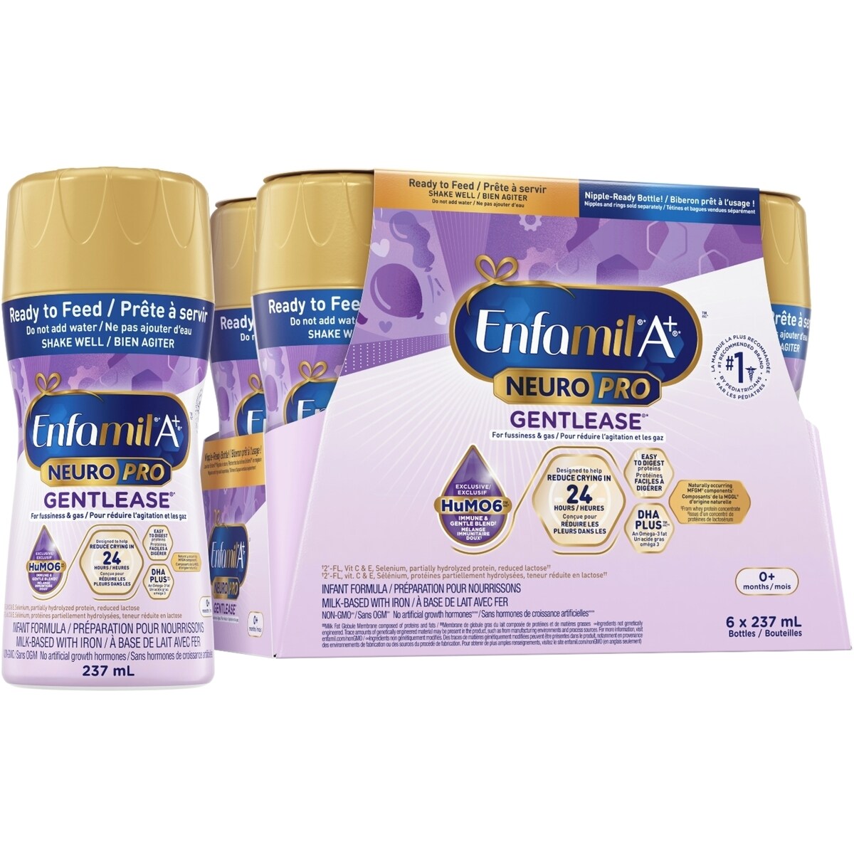 Formule pour bébé A+ NeuroPro Gentlease , prête à nourrir, 237 ml x 6ct