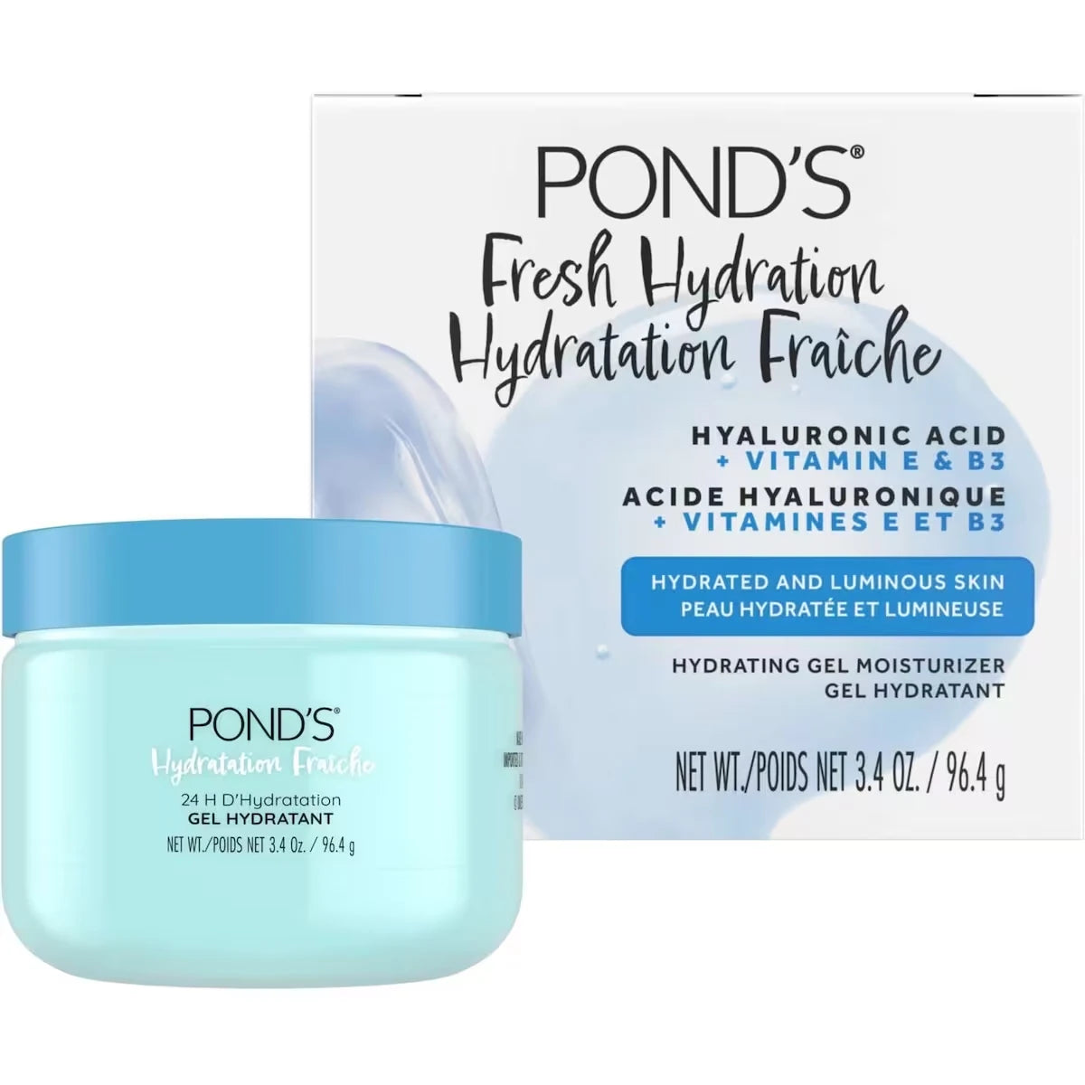 Hyaluronic Acid, Vitamin E & B3 Gel Face Moisturizer For 24 hour Hydration and Luminous Skin