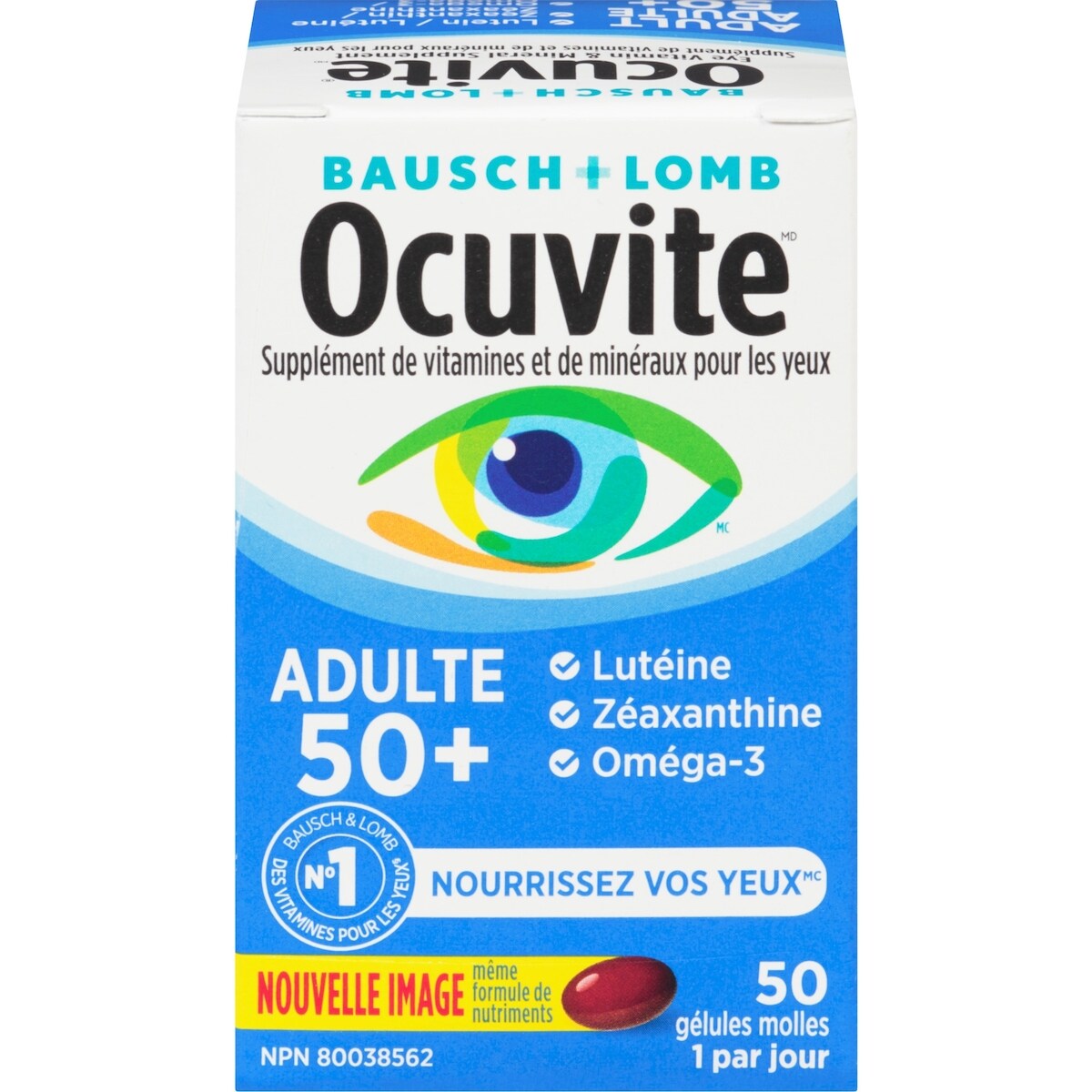 Adulte 50+ Supplément de vitamines et de minéraux pour les yeux